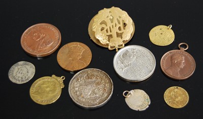 Lot 330 - Sundry coins, tokens, RAF brooch, etc