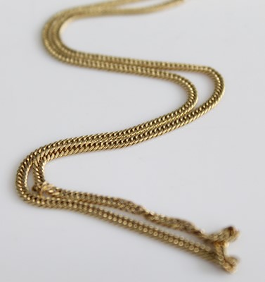 Lot 364 - A modern 9ct gold flat link neckchain, 7.6g, 45cm