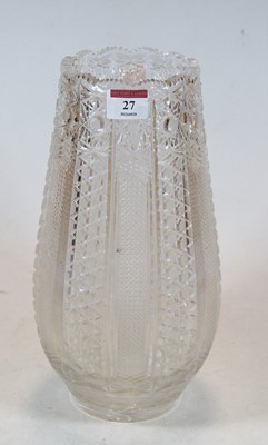 Lot 27 - A 20th century cut glass vase, height 30cm