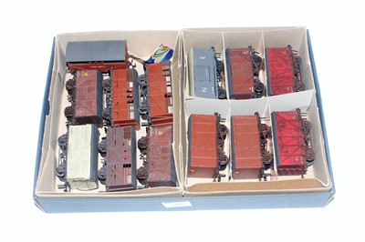 Lot 834 - Thirteen very well made wagon kits, painted...