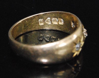 Lot 2593 - An 18ct yellow gold heavy diamond dress ring,...