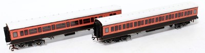 Lot 838 - A pair of brass kit built LSWR corridor...