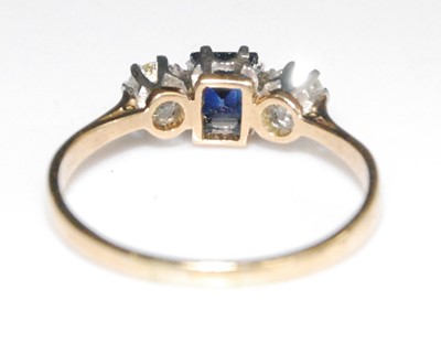 Lot 2661 - A yellow and white metal, sapphire and diamond...