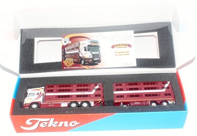 Lot 2603 - A Tekno 1/50 scale Geary livestock Scania R620...