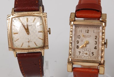 Lot 2602 - A vintage Bulova gent's gold plated wristwatch,...