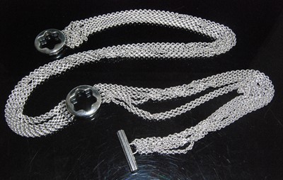 Lot 2557 - A Mont Blanc silver chainlink necklace, having...