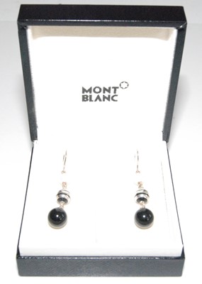 Lot 2559 - A pair of Mont Blanc silver, cultured pearl...