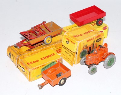 Lot 1983 - A Dinky Toys playworn farming diecast group,...