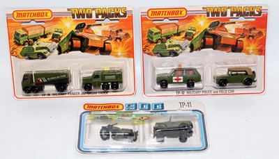 Lot 2312 - A Matchbox twin packs boxed military vehicle...