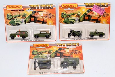 Lot 2313 - A Matchbox two-packs military diecast vehicle...