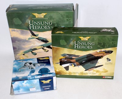 Lot 2657 - Three various boxed mixed scale Corgi Aviation...