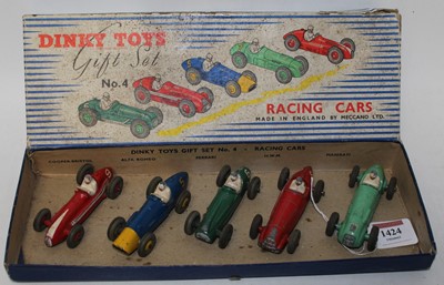 Lot 1424 - A Dinky Toys gift set No.4 racing cars...