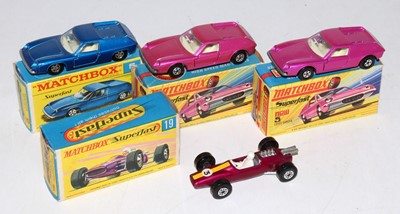 Lot 2322 - Four various boxed Matchbox Superfast diecasts...