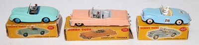 Lot 2088 - Three various boxed Dinky Toy saloons, all...