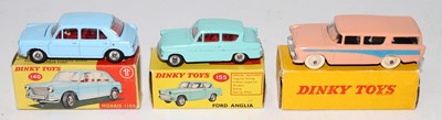 Lot 2091 - Three various boxed Dinky Toy saloons all with...