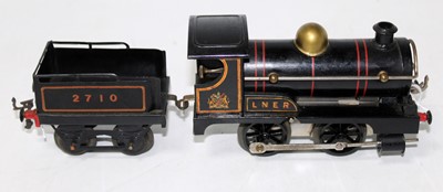 Lot 298 - 1926-8 Hornby no. 1 c/w loco and tender, lined...
