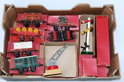 Lot 204 - Large tray post war Hornby items:- platform...