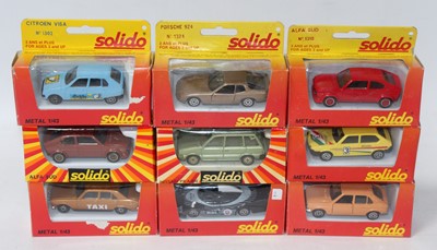 Lot 2776 - Nine various boxed Solido 1/43 scale mixed...