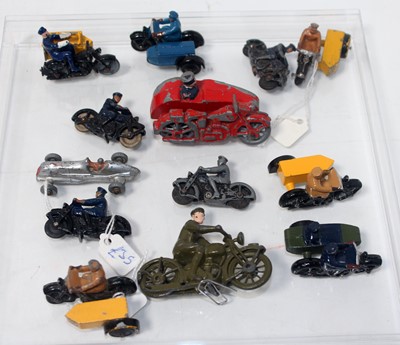 Lot 2152 - A Dinky Toy Britains and Morestone Motorcycle...