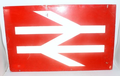 Lot 83 - A British Rail aluminium double arrow station...