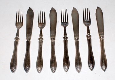 Lot 72 - Four fish knives and 4 fish forks by Hutton of...