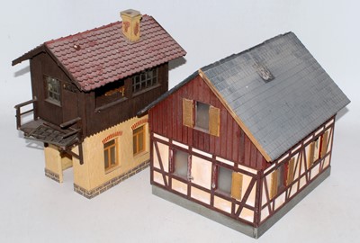 Lot 327 - Two large boxes containing G scale buildings:-...