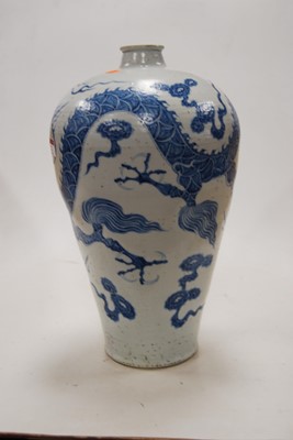 Lot 2 - A Chinese blue & white glazed stoneware...