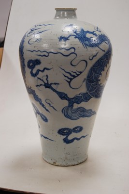 Lot 2 - A Chinese blue & white glazed stoneware...