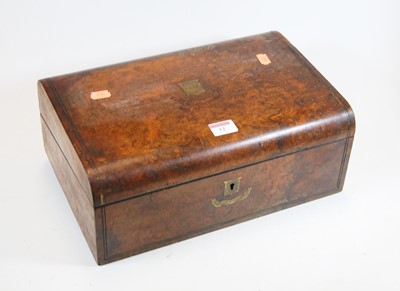Lot 32 - A Victorian burr walnut writing slope, the...