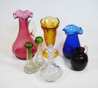 Lot 48 - A collection of various coloured glassware to...