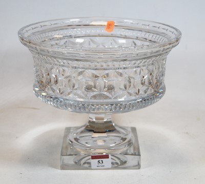 Lot 53 - A 20th century crystal pedestal bowl, standing...