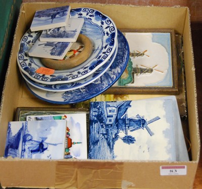 Lot 83 - A box containing a collection of Dutch tiles...