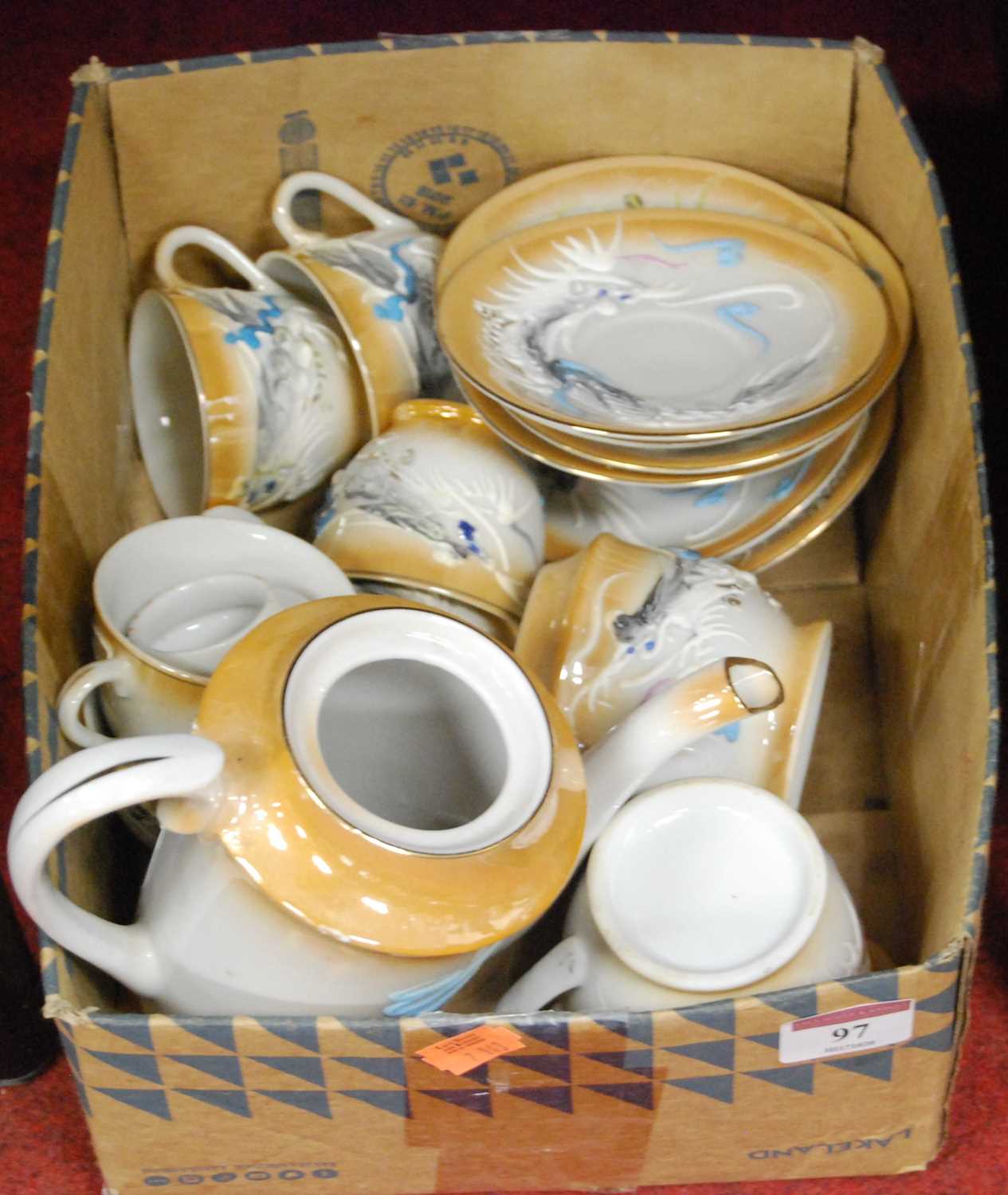 Lot 97 - An Eastern porcelain part tea service,...
