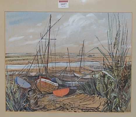 Lot 1057 - Nancie Pelling - The Estuary at Southwold,...