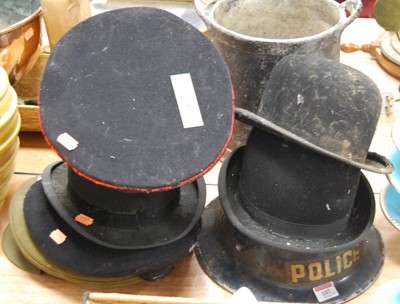 Lot 107 - A gentleman's black bowler hat, together with...