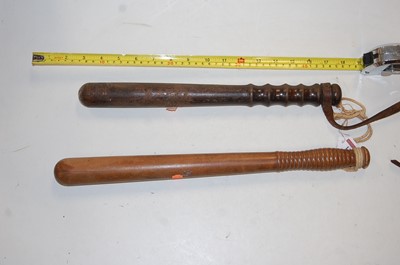 Lot 126 - A 19th century police truncheon, together with...
