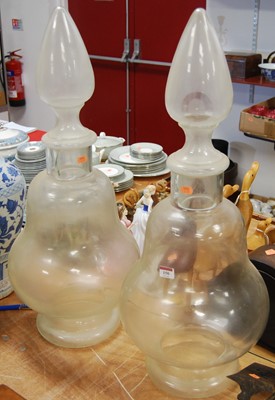 Lot 150 - A pair of large glass pharmacy/chemist display...