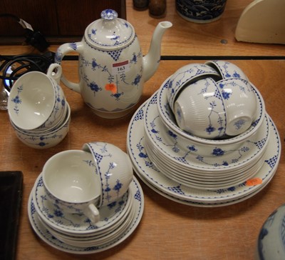 Lot 163 - A Furnivals Denmark pattern part tea and...