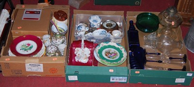 Lot 202 - Three boxes of miscellaneous china and glass...