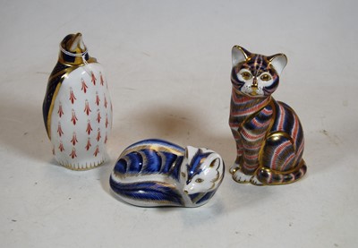 Lot 225 - Three Royal Crown Derby desk ornaments to...