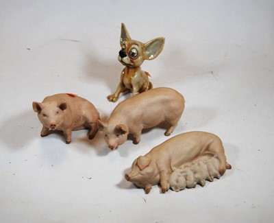 Lot 232 - An Aynsley fine porcelain model of a sow and...