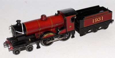 Lot 386 - Bassett Lowke red lined black and yellow c/w 4-...