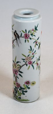 Lot 259 - A Chinese export vase, of cylindrical form,...