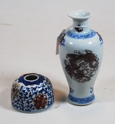 Lot 267 - A Chinese export porcelain vase, of baluster...
