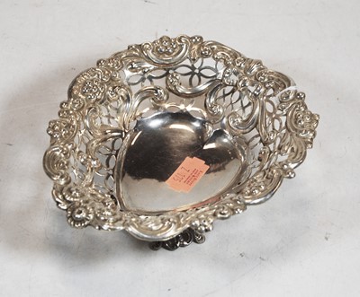 Lot 285 - A late Victorian silver bonbon dish, having a...