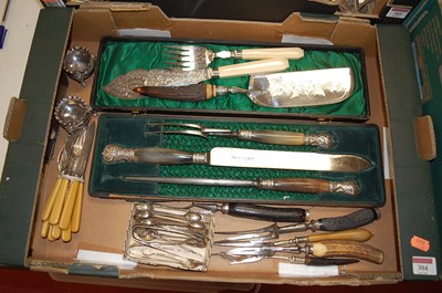 Lot 304 - A late Victorian three piece carving set...