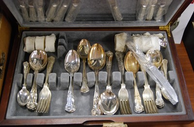 Lot 307 - A modern canteen of silver plated cutlery in...