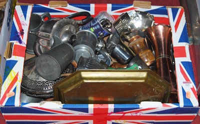 Lot 315 - A box of miscellaneous items to include pewter...