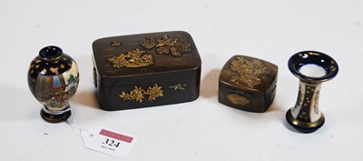 Lot 324 - A Japanese Meiji period miniature vase of...