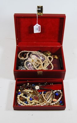 Lot 360 - A box of miscellaneous costume jewellery to...
